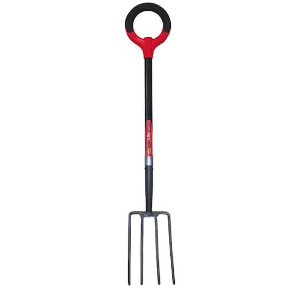Radius Garden Pro-Lite Carbon Steel Digging Fork, Red