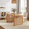 Nathan James Willow Bohemian Warm Pine MDF w/Wood Veneer 70 in. Sled Base Dining Table, 6-Seater ...