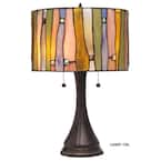 Serena D'Italia Contemporary Tiffany 22 in. 2-Light Bronze Table Lamp ...