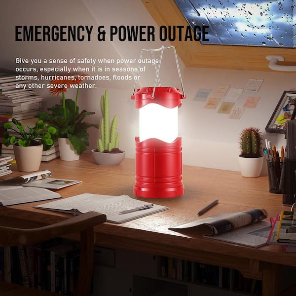Red Battery Powered Portable Collapsible Hanging Emergency