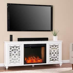 Morine 58 in. Smart Electric Fireplace in White