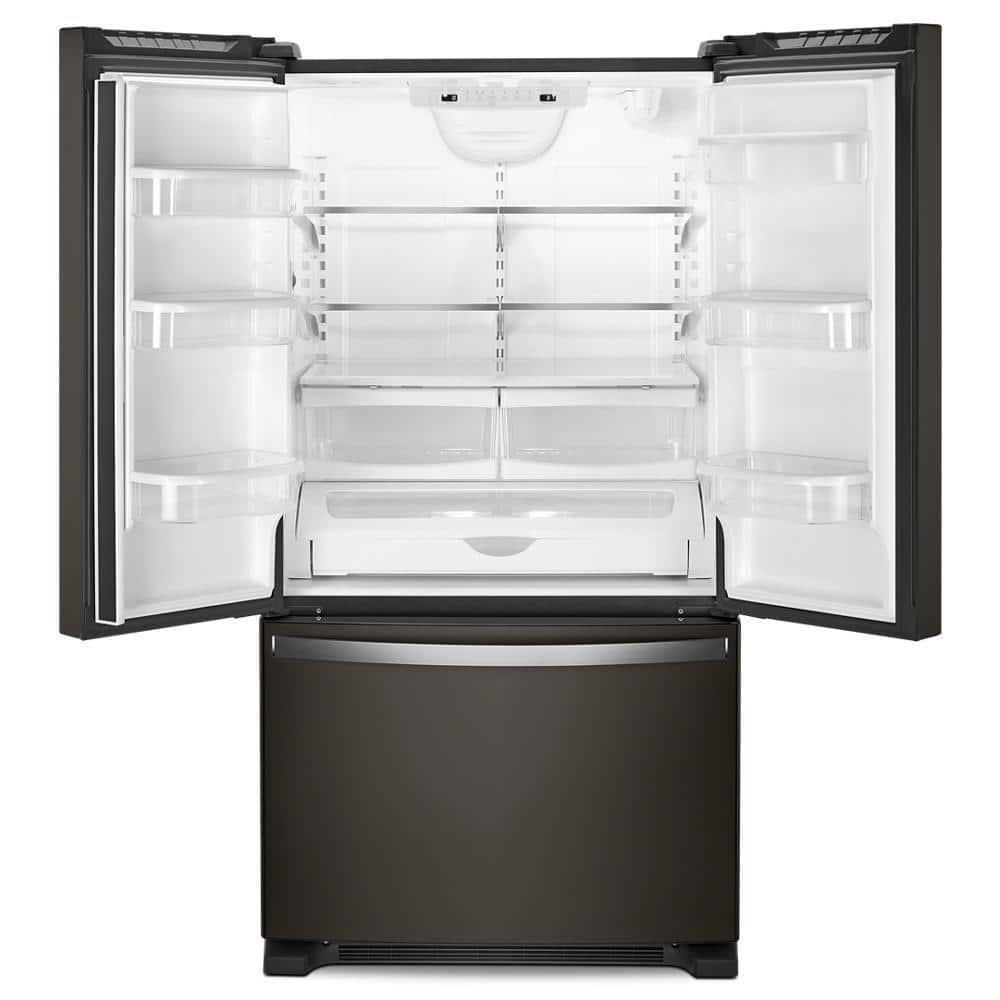 Whirlpool 36" Wide Black Stainless Steel French Door Refrigerator