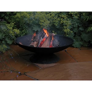 Fancy Flames 23 in. x 8 in. Round Cast Iron Wood Burning Fire Pit in Black