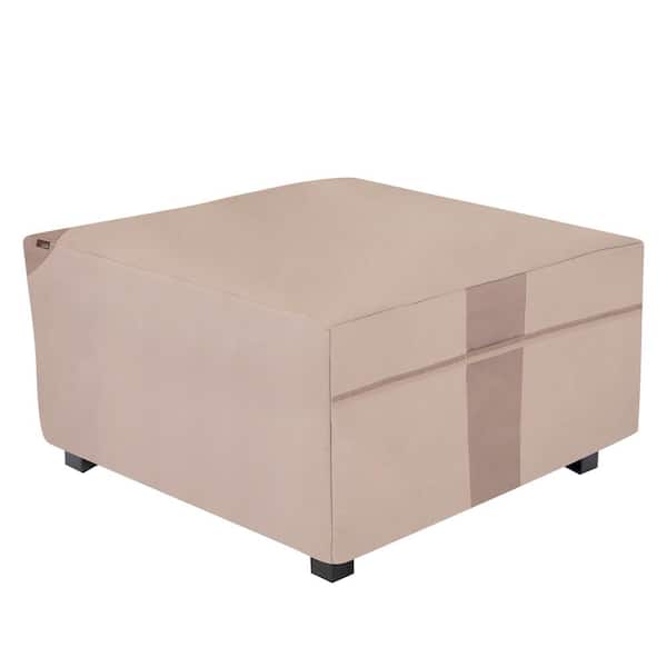 MODERN LEISURE Monterey Water Resistant Outdoor Patio Firepit Table Cover, 42 in. W x 42 in. D x 22 in. H, Beige
