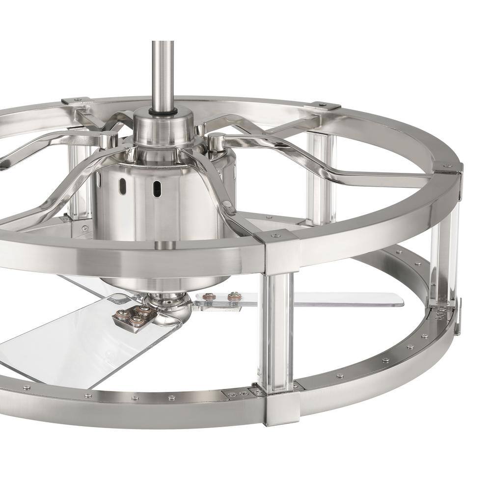 Brushed Polished Nickel 18" Ceiling Fan with LED Lights and Remote
