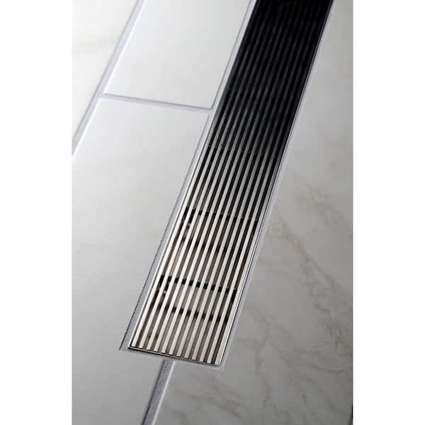Designline 36 in. Stainless Steel Linear Shower Drain with Tile-In Pattern  Drain Cover