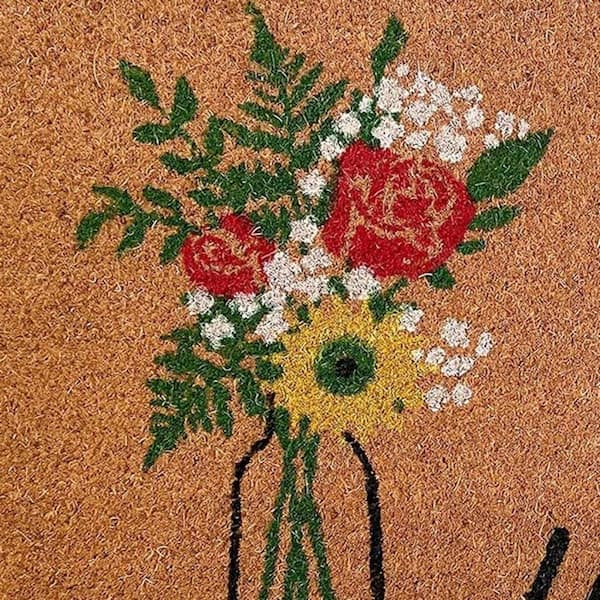 Multi-Colored 29 in. x 17 in. Coir Non-Slip Indoor / Outdoor Door Mat