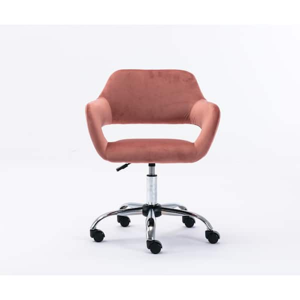 Unbranded High Adjustable Vanity Chair Pink Home Office Desk Arm Chairs with Mid-Back