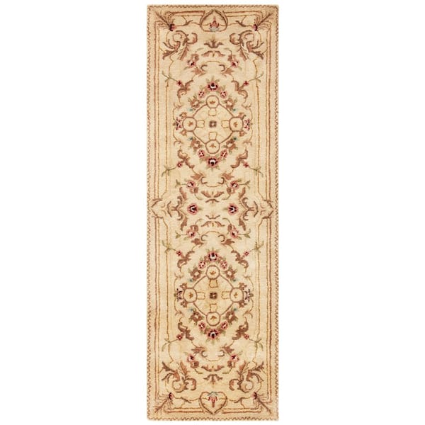 Empire 3 ft. x 8 ft. Beige/Light Gold Medallion Runner Rug