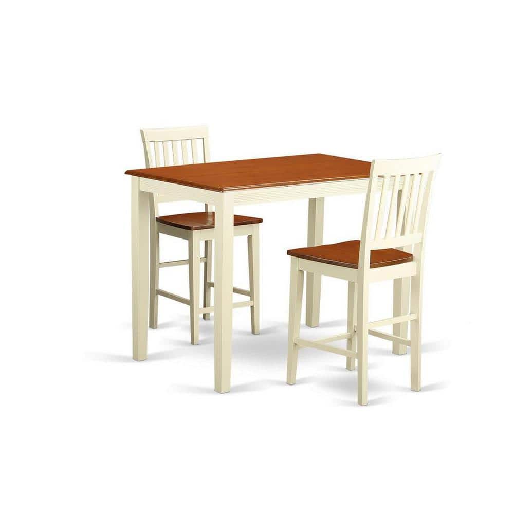 Buttermilk and Cherry Wood Counter Height Pub Set