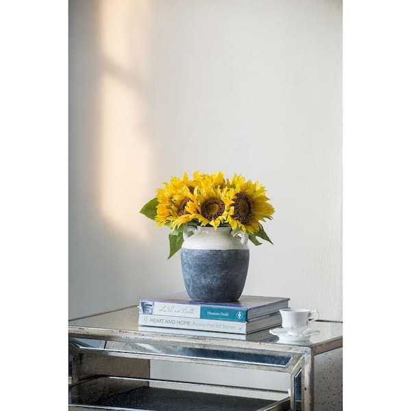 Set of 3, 14 x 14 x 15 in. Yellow Artificial Sunflower Bundle X7