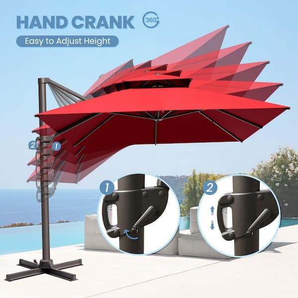 Crestlive Products 13 ft. x 10 ft. Double Top Cantilever Patio