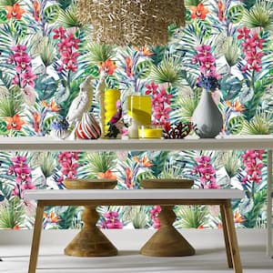 Aloha Tropical Multi Paper Strippable Wallpaper (Covers 56 sq. ft.)