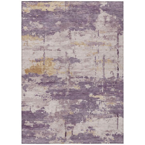 Chantille Machine Washable Indoor/Outdoor Abstract ACN2362 Plum 3 ft. x 5 ft. Area Rug