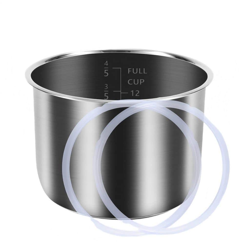 6 qt. Stainless Steel Inner Pot with with 2 Sealing Ring Replacement for InstaPot Cooking Pot price history on PriceWatchPro