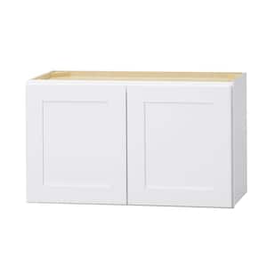 Avondale 30 in. W x 12 in. D x 18 in. H Ready to Assemble Plywood Shaker Wall Bridge Kitchen Cabinet in Alpine White