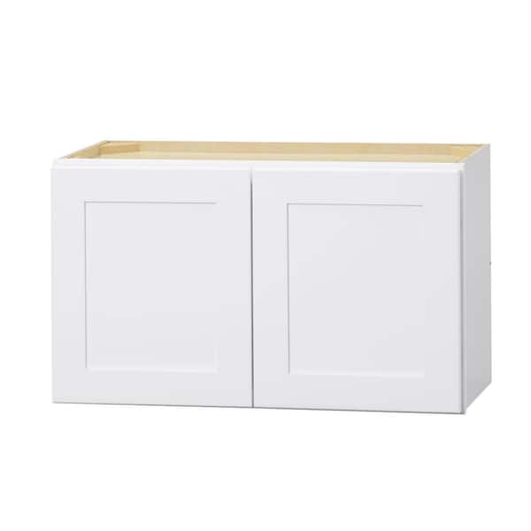 Hampton Bay Avondale 30 in. W x 12 in. D x 18 in. H Ready to Assemble Plywood Shaker Wall Bridge Kitchen Cabinet in Alpine White