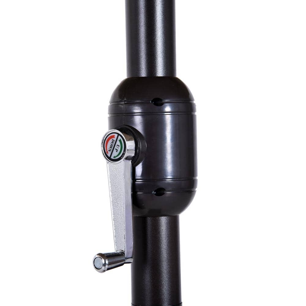 Tan Extra Large Double-Sided Outdoor Patio Umbrella with Crank Handle