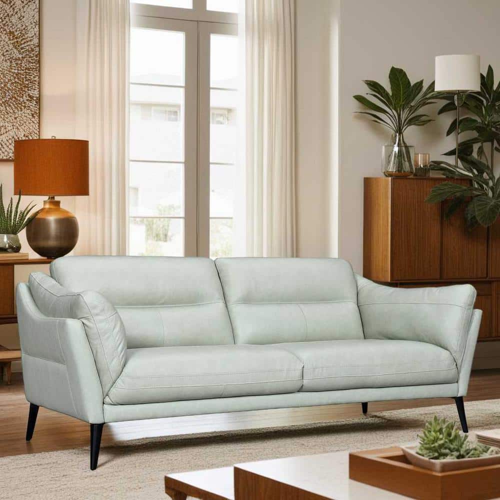 Armen Living Franz Mint Leather Sofa