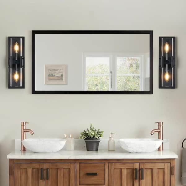 LANSEKI Campbell Classic 2-Light Matte Black Dimmable Wall Sconce