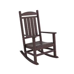 Kenly Dark Brown Classic Plastic Outdoor Rocking Chair
