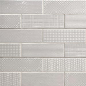 Citylights Dusk 3D 4 in. x 12 in. Glossy Ceramic Subway Wall Tile (9.69 sq. ft./Case)