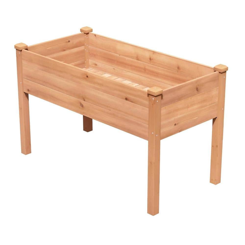 48 in. L Outdoor Raised Garden Bed, Wood Planter Box