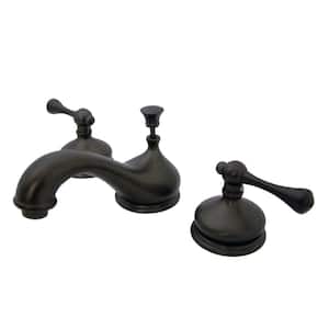 Vintage 8 in. Widespread 2-Handle Bathroom Faucets with Brass Pop-Up iin Oil Rubbed Bronze