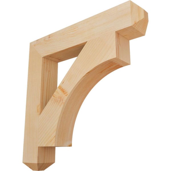 3.5 in. x 24 in. x 24 in. Douglas Fir Westlake Craftsman Smooth Bracket