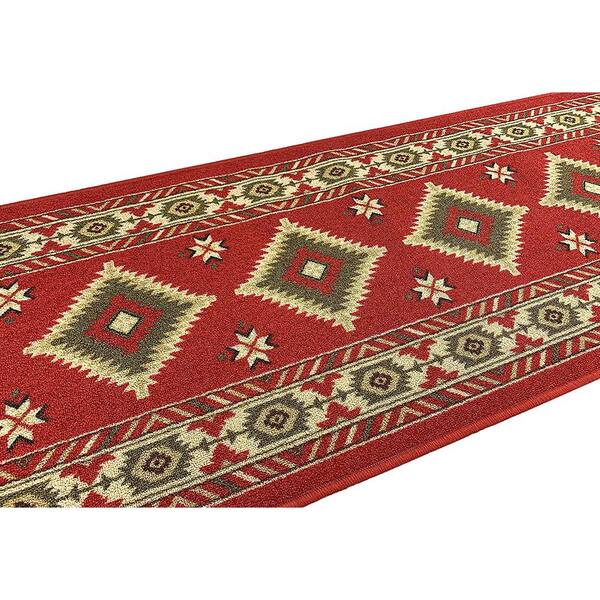 Isfahan Cut to Size Red Color 26 Width x Your Choice Length Custom Size Slip Resistant Rubber Runner Rug