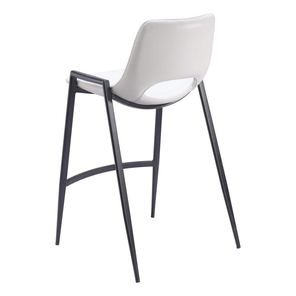 Desi White and Black Vinyl Counter Stools Set of 2