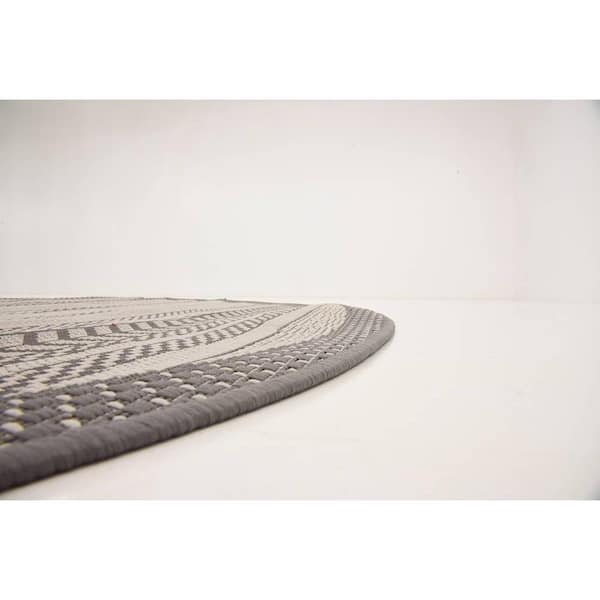 Unique Loom Outdoor Multi Border Gray 2' 2 x 3' 0 Area Rug 3127207 - The  Home Depot