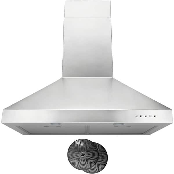 30 in. Convertible Wall Mount Range Hood with Changeable LED Aluminum Mesh Filters in Stainless Steel