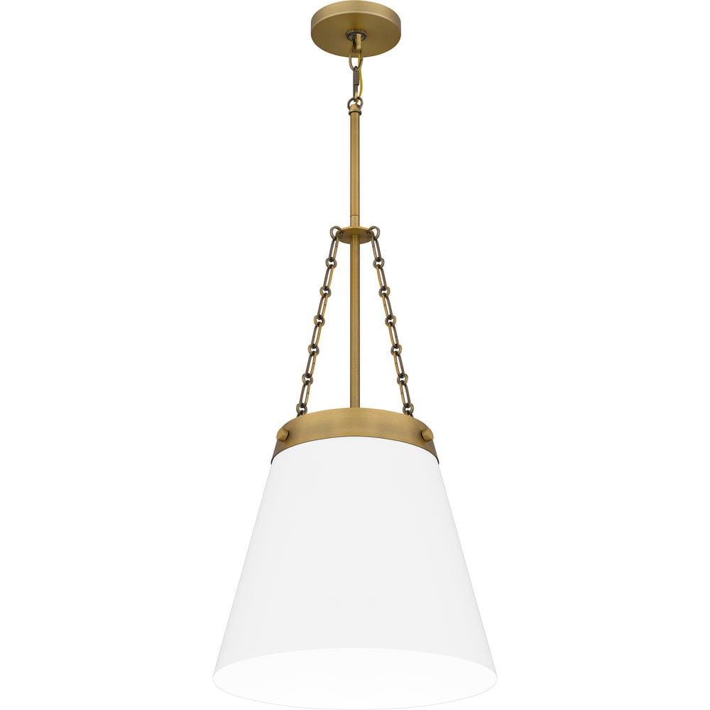 Alwyn Mini Aged Brass and Glass Pendant Light