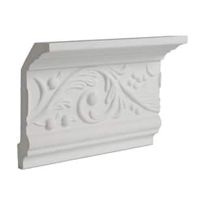 4-1/2 in. x 2-1/2 in. x 6 in. Long Floral Polyurethane Crown Moulding Sample
