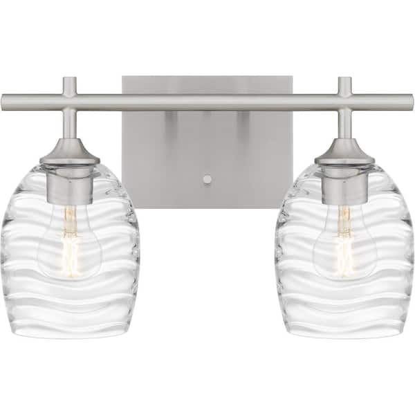 Quoizel Lucy 15 in. 2-Light Brushed Nickel Vanity Light