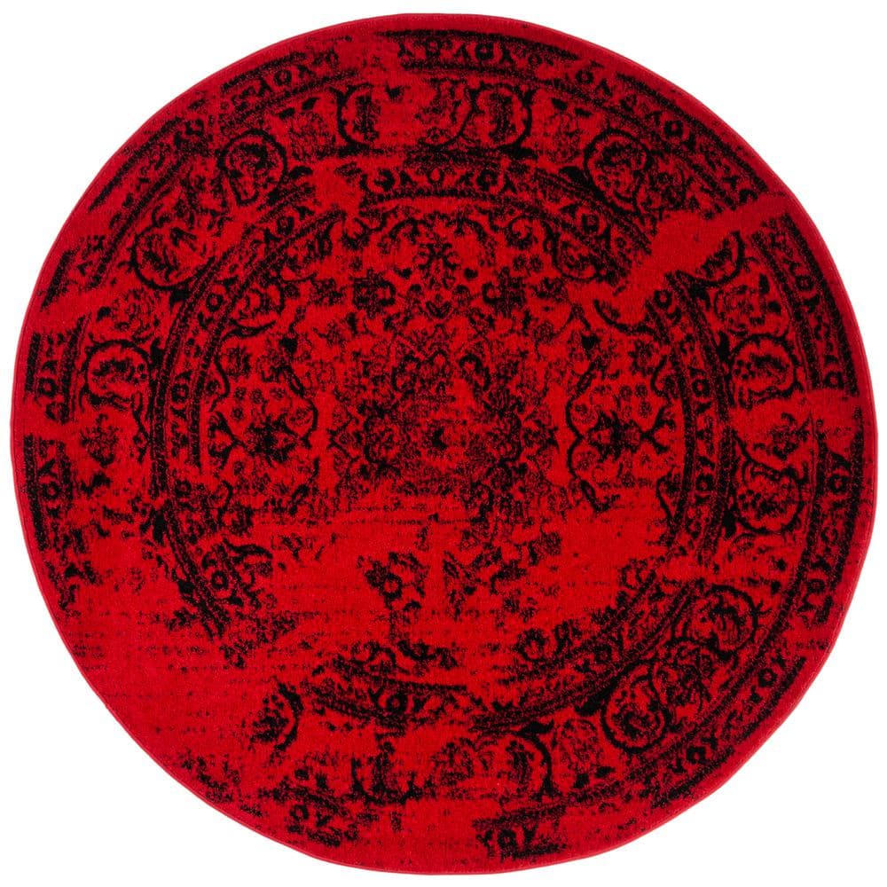 Safavieh EZC711A-6R Easy Care Hand Hooked Round Rug, Red & Natural - 6 x 6  ft., 1 - Kroger