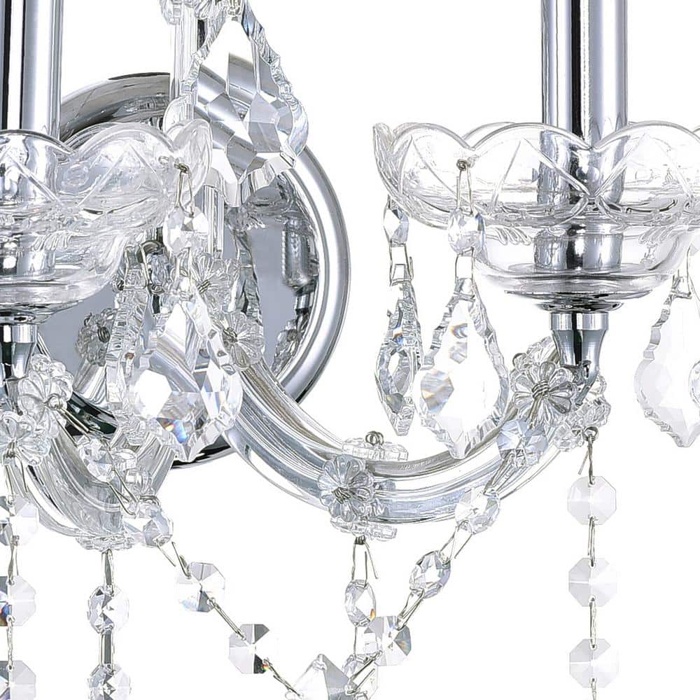 Maria Theresa 14" Chrome Crystal Embellished Wall Sconce