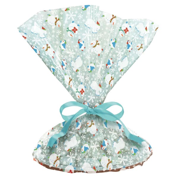 Amscan 18 in. x 16 in. Frosty Friends Printed Cookie Tray Bags (6-Count, 4-Pack)