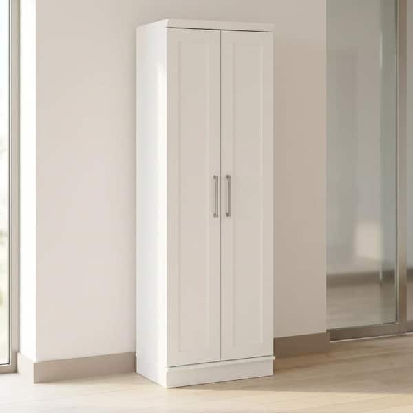 SAUDER Soft White 71 in. Tall Storage Cabinet with Adjustable