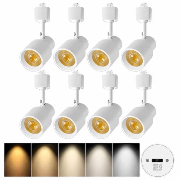 10W 5-Color Dimmable H Track Lighting Heads 8-Pack White LED Track Light Fixtures for Kitchen Ceiling Spotlights