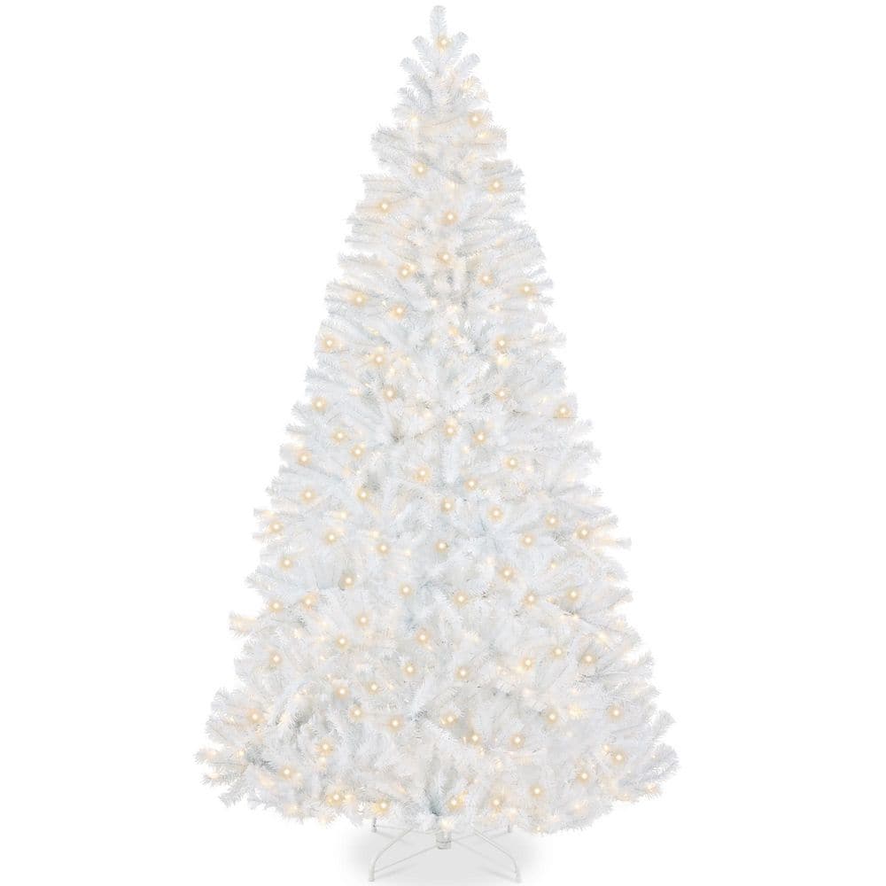 9 ft. White Spruce Pre-Lit Artificial Christmas Tree with Metal Hinges and Foldable Base price history on PriceWatchPro