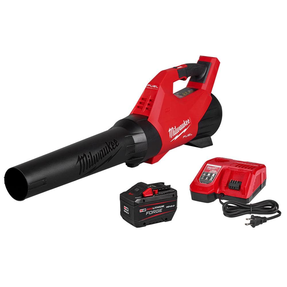 Milwaukee M18 FUEL 120 MPH 500 CFM 18V Brushless Cordless Battery Powered Leaf Blower Kit w/12.0 Ah FORGE Battery & Rapid Charger 3017-21HD