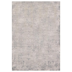 Fortier Silver/Slate 4 ft. X 6 ft. Floral Area Rug