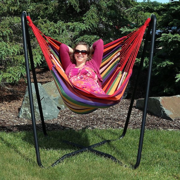 NEW Cotton Fabric Hammock Air Chair Hanging Swinging Camping Outdoor security 
