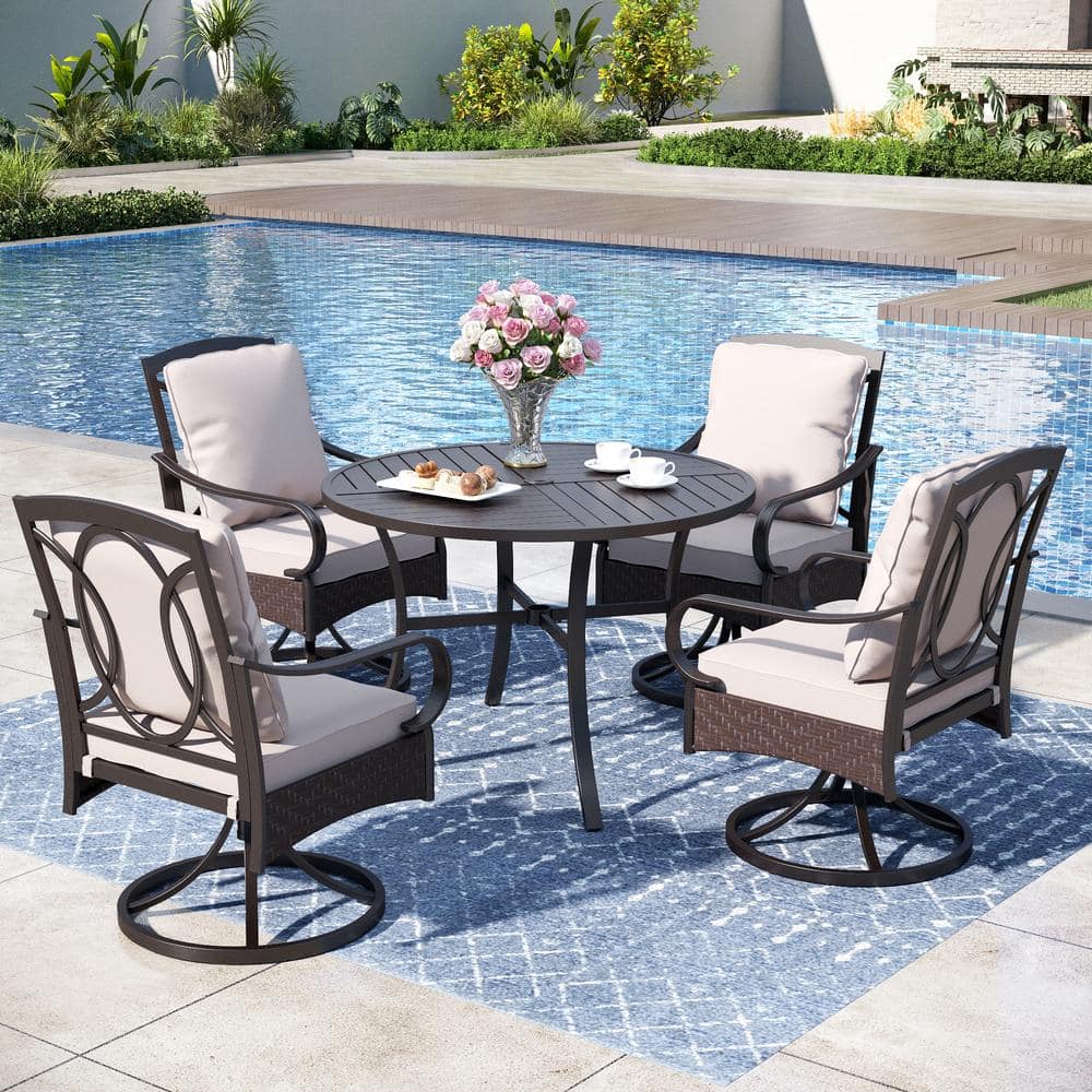 5-Piece Metal Patio Outdoor Dining Set
