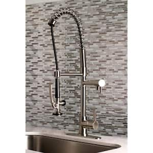 Continental Single-Handle Pre-Rinse Pull-Down Sprayer Kitchen Faucet in Brushed Nickel