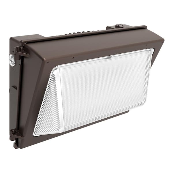 HALO WXP 400-Watt Equivalent Integrated LED Bronze Dusk to Dawn Medium Wall Pack Light, Selectable CCT 3000/4000/5000K