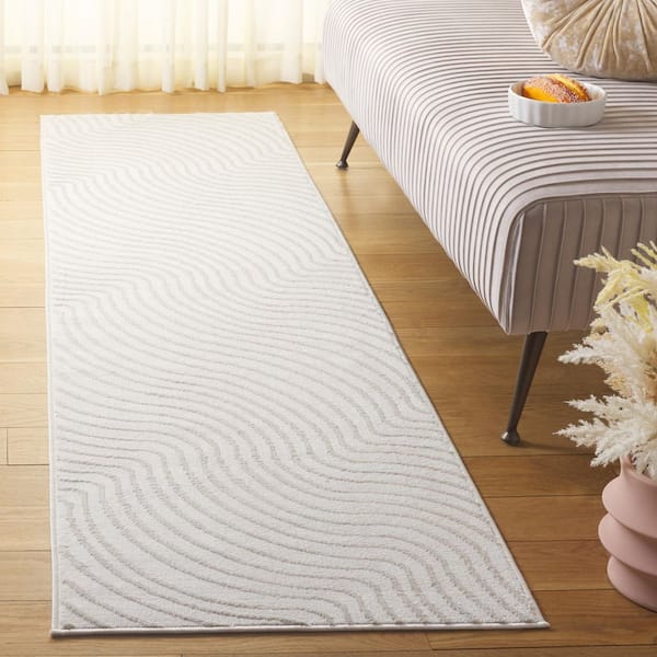 Archway 2 ft. x 10 Ivory/Ivory Abstract Runner Rug