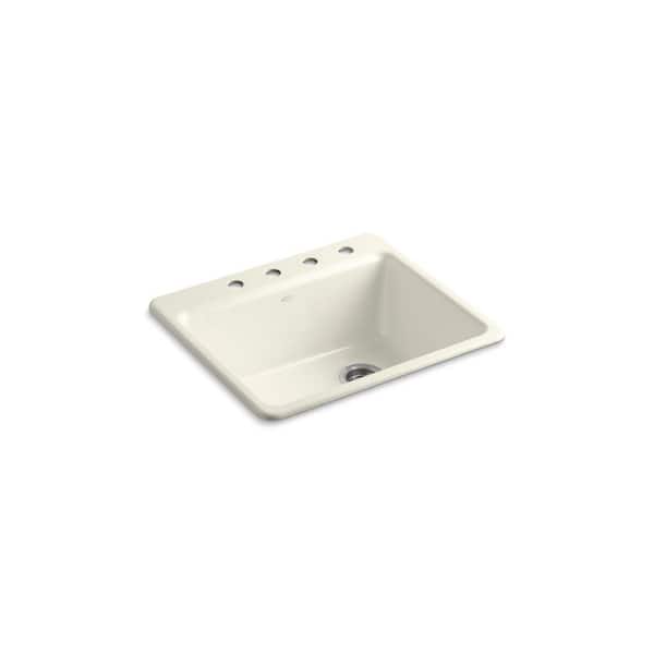 River by 25 in. Drop-in Single Bowl Biscuit Kitchen Sink